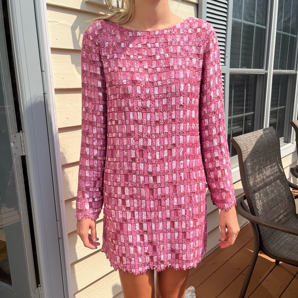 Retrofete Pink Sequin Mini Dress